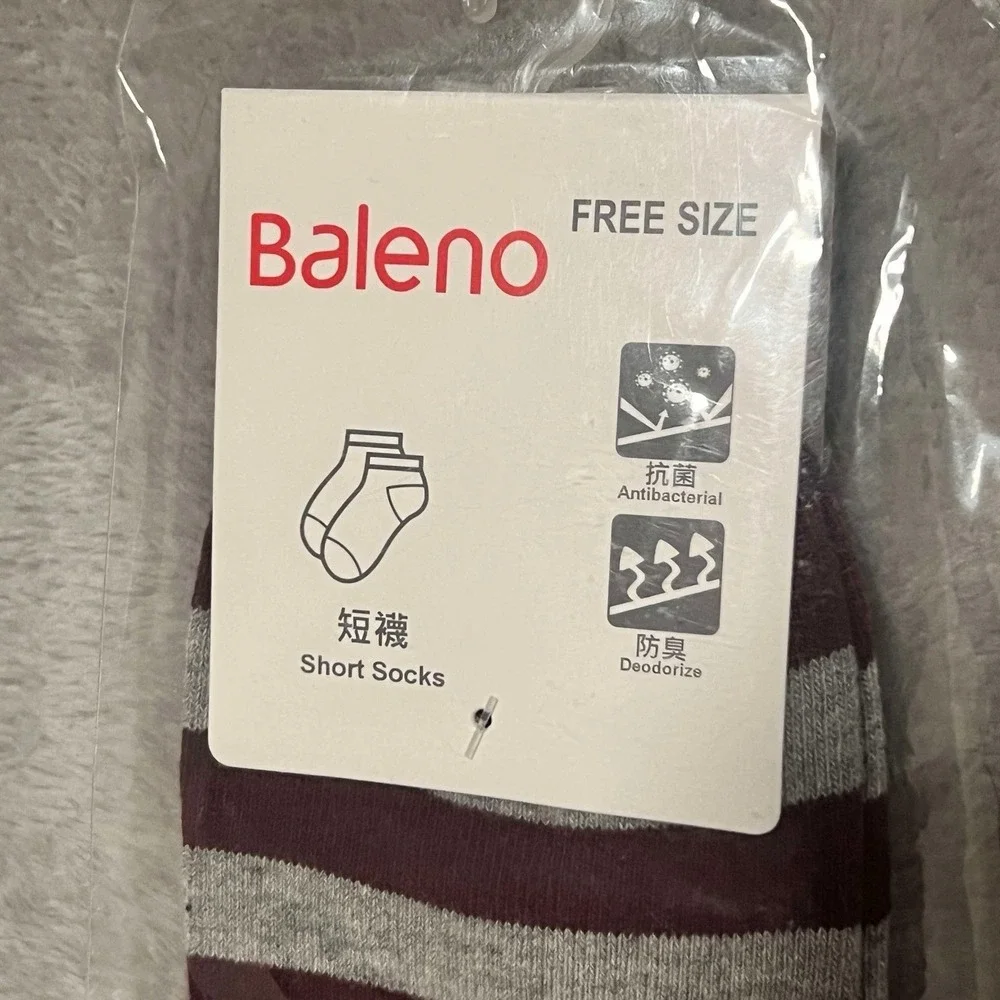 Baleno Antibacterial Short Striped Socks New 3 Pairs Sealed Free Fitting Size‎